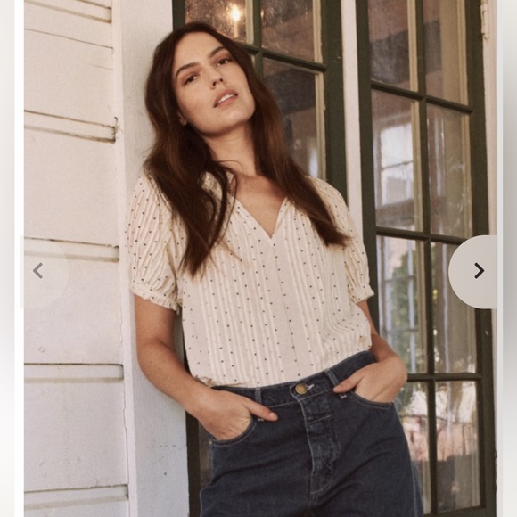 THE GREAT. Cream Polka Dot Blouse - Picture 6 of 13